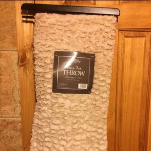 Faux Fur Throw With Wooden Hanger